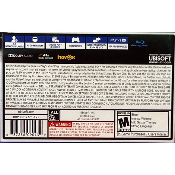 PS4 - Tom Clancy's - Ghost Recon Break Point - Video Game - Picture 9 of 9